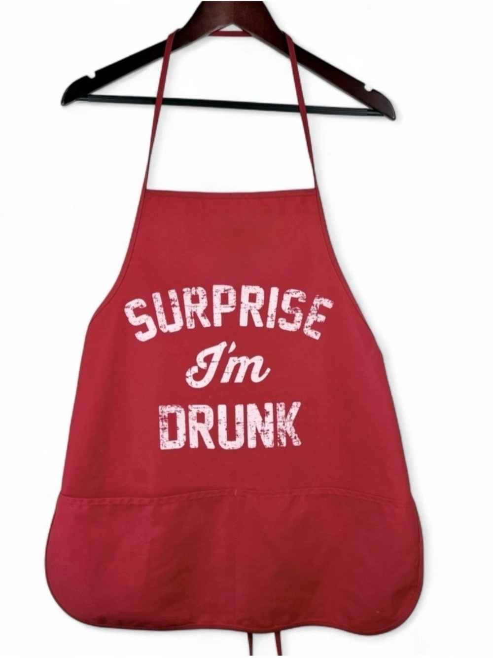Surprise I’m Drunk Red Pockets Apron Adult Unisex One Size Grill Chef Gag Gift